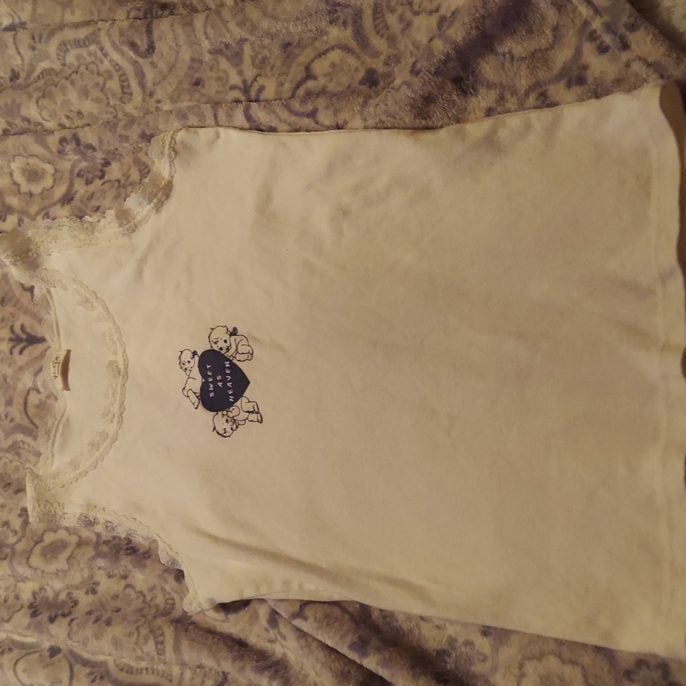 John Galt for Brandy Mellville cotton  lace trimmed tank top.